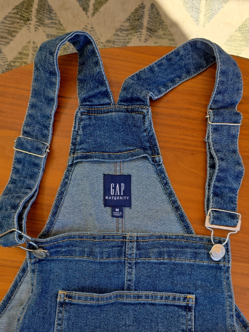GAP Maternity Blue Denim Women's Overalls with Front Bib Pocket - Picture 2 of 6